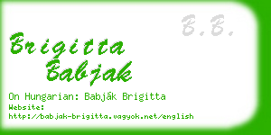 brigitta babjak business card